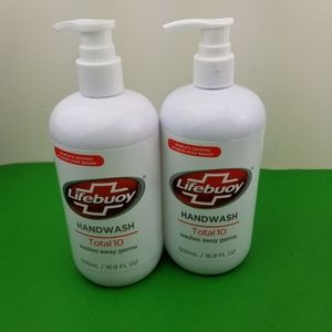 2x Lifebuoy Total 10 Hand Wash Liquid Hygiene Soap
